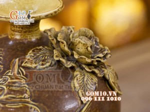 Bình hút lộc mini đắp nổi Thuận Buồm Xuôi Gió, cao 17cm