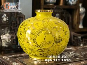 Bình hút lộc Vạn Sự Như Ý vàng kim 38cm