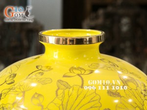 Bình hút lộc Vạn Sự Như Ý vàng kim 38cm