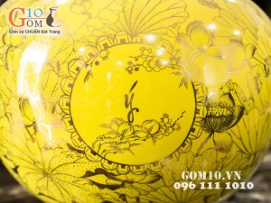 Bình hút lộc Vạn Sự Như Ý vàng kim 38cm