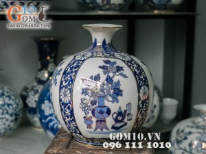 Bình hút lộc vẽ cổ đồ vàng 38cm