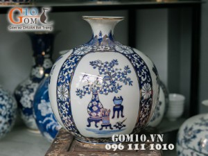 Bình hút lộc vẽ cổ đồ vàng 38cm