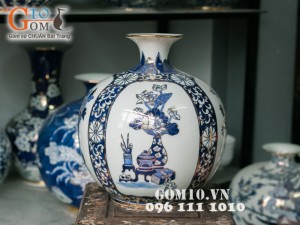 Bình hút lộc vẽ cổ đồ vàng 38cm