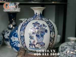 Bình hút lộc vẽ cổ đồ vàng 33cm