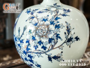 Bình hút lộc vẽ công phù dung 40cm