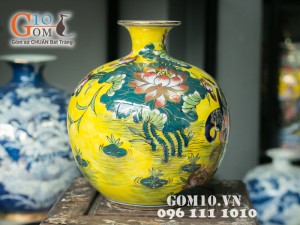 Bình hút lộc vẽ hạc vàng 35cm