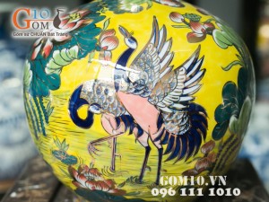 Bình hút lộc vẽ hạc vàng 35cm