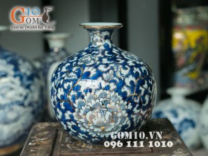 Bình hút lộc vẽ vàng - Bảo Bình Liên Hoa 40cm