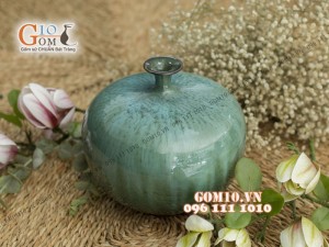 Bình hút tài lộc men ngọc - cao 26cm