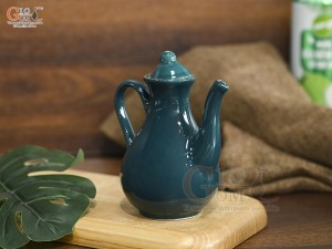 Bình mắm cao men xanh kẻ chỉ vàng kim
