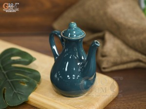 Bình mắm cao men xanh kẻ chỉ vàng kim