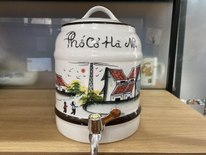 Bình nước có vòi vẽ cảnh Phố Cổ Hà Nội, dung tích 4L