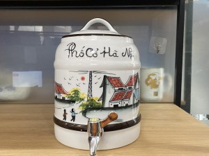 Bình nước có vòi vẽ cảnh Phố Cổ Hà Nội, dung tích 4L