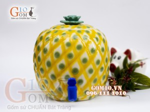 Bình nước dáng dứa vòi nhựa, 7 Lít