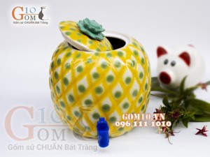 Bình nước dáng dứa vòi nhựa, 7 Lít