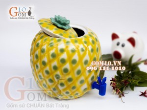 Bình nước dáng dứa vòi nhựa, 7 Lít