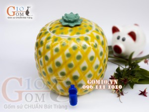 Bình nước dáng dứa vòi nhựa, 5 Lít