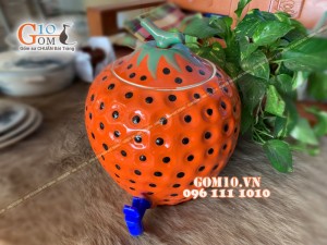 Bình nước dâu tây, vòi nhựa 4,5L