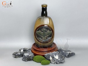 Bình rượu gốm men màu mật ong, 750ml