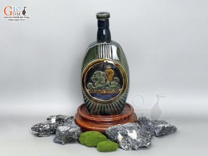 Bình rượu gốm men màu xanh đá, 750ml