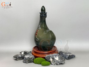 Bình rượu gốm mông cổ men màu xanh đá, 1 Lít