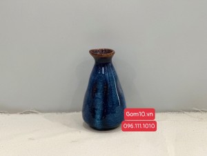 Bình rượu men hoả biến xanh đá