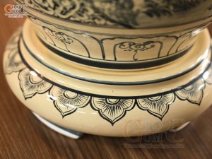 Bình tỏi men cổ họa tiết tứ cảnh chữ Lộc, cao 60cm (cả đế)