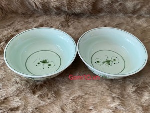 Bộ 2 bát tô loe họa tiết hoa sắt, 19cm