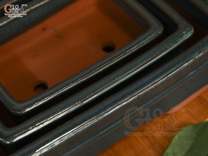 Bộ 3 chậu chữ nhật men hỏa biến, 33x24cm