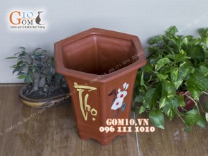 Bộ 3 chậu gốm Phúc Lộc Thọ bé , cao 34cm