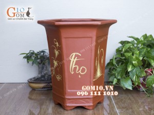 Bộ 3 chậu gốm Phúc Lộc Thọ to , cao 40cm