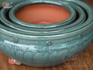 Bộ 3 chậu tròn men hỏa biến miệng thon, đường kính 30cm