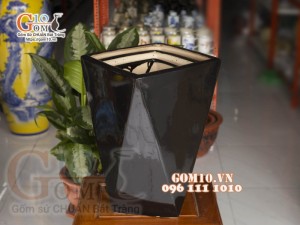 Bộ 3 chậu vát đen, miệng chậu 33cm