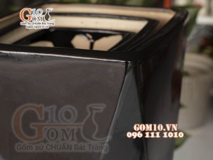 Bộ 3 chậu vát đen, miệng chậu 33cm