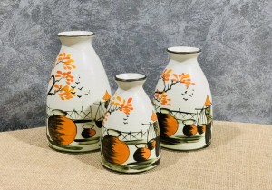 Bộ 3 lọ dáng chai vẽ gồng gánh