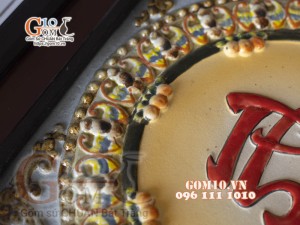 Bộ 3 Tranh sứ khắc nổi chữ Phúc - Lộc - Thọ 48,5cm