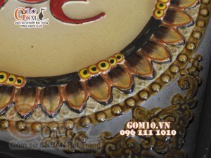 Bộ 3 Tranh sứ khắc nổi chữ Phúc - Lộc - Thọ 48,5cm