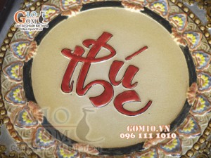 Bộ 3 Tranh sứ khắc nổi chữ Phúc - Lộc - Thọ 48,5cm