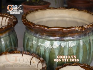 Bộ 4 chậu xanh ngọc, miệng chậu 41cm