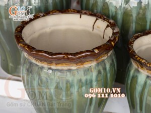 Bộ 4 chậu xanh ngọc, miệng chậu 41cm