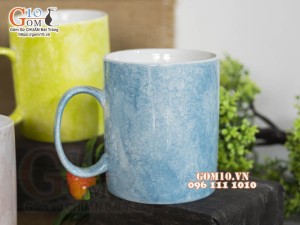 Bộ 4 cốc quai tròn màu men đá 350ml