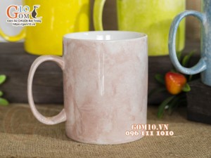 Bộ 4 cốc quai tròn màu men đá 350ml