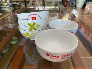Bộ 5 bát cơm men, in logo hàng dư
