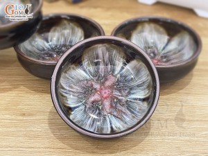 Bộ 5 chén men hỏa biến chén lòng hoa