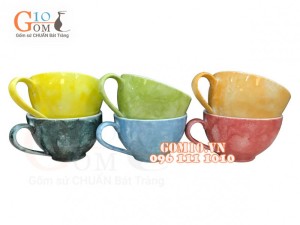 Bộ 6 cốc sứ capuchino men đá 280ml