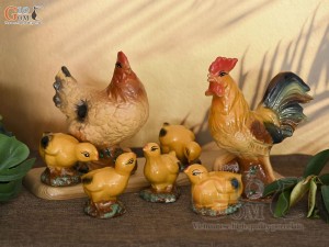 Bộ 7 đàn gà trống mái và con