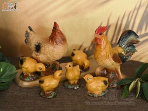 Bộ 7 đàn gà trống mái và con