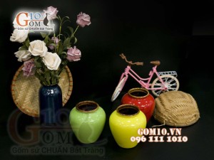 Bộ 8 hũ gốm men màu, 450ml