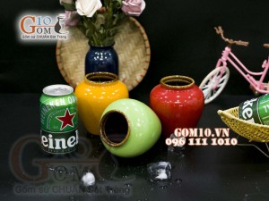 Bộ 8 hũ gốm men màu, 450ml