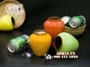 Bộ 8 hũ gốm men màu, 450ml